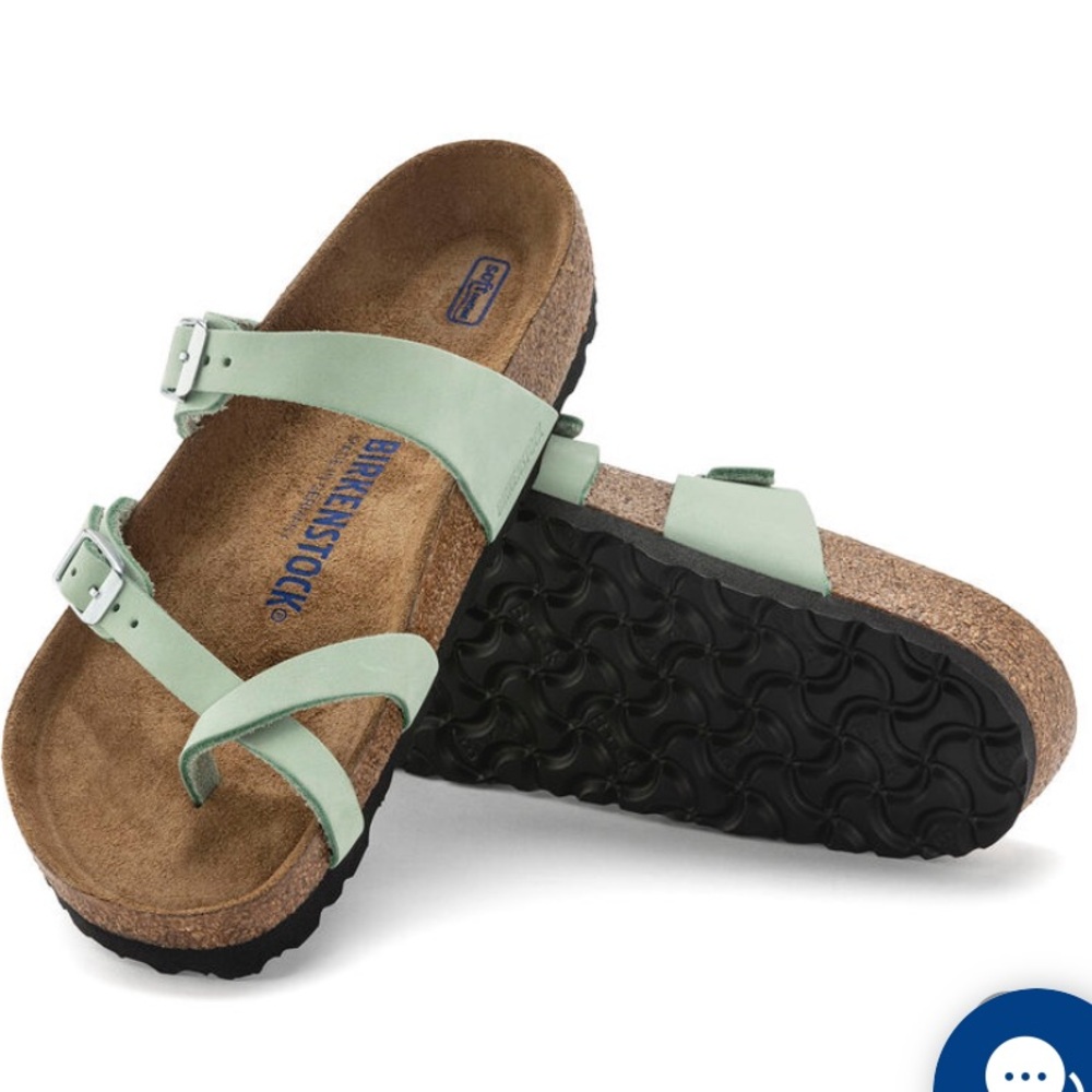 EUC Birkenstock Women Mayari Soft Footbed Sandals Matcha 10 41